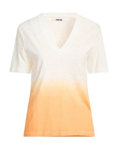 Grifoni Woman T-shirt Orange Size S Cotton In Neutral