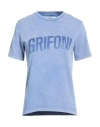 Grifoni Woman T-shirt Pastel Blue Size M Cotton
