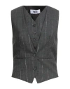 Grifoni Woman Tailored Vest Charcoal Size 10 Polyester, Virgin Wool, Elastane In Gray