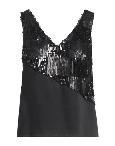 Grifoni Woman Top Black Size 6 Viscose, Polyester