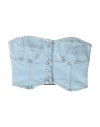 Grifoni Woman Top Blue Size 8 Cotton, Elastane In Blue
