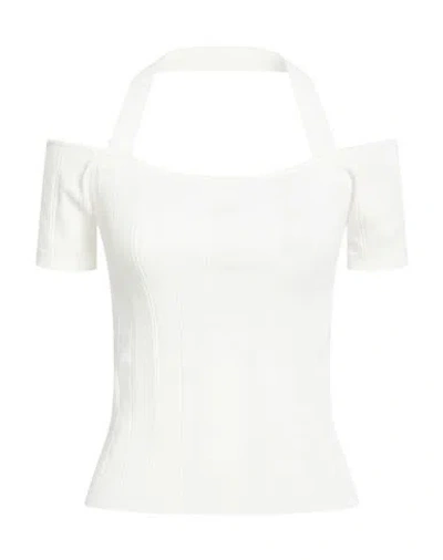 Grifoni Woman Top Cream Size 8 Viscose, Polyamide In White