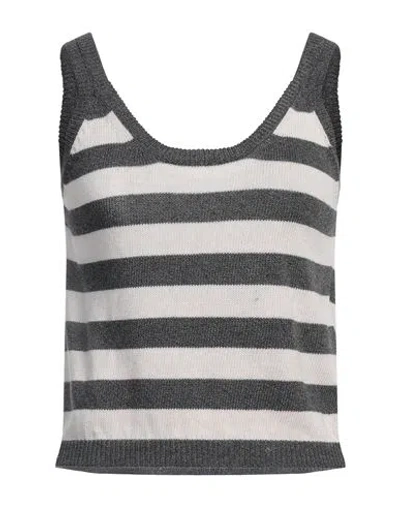 Grifoni Woman Top Lead Size 8 Cotton In Gray