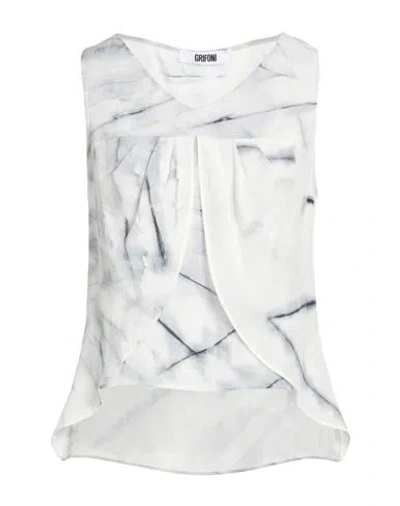 Grifoni Woman Top Light Grey Size 8 Silk In Gray