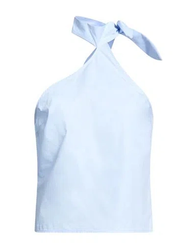 Grifoni Woman Top Sky Blue Size 6 Cotton