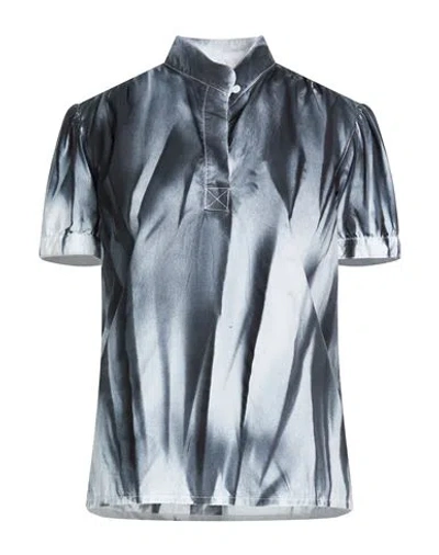 Grifoni Woman Top Slate Blue Size 8 Cotton