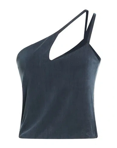 Grifoni Woman Top Slate Blue Size M Cupro, Elastane