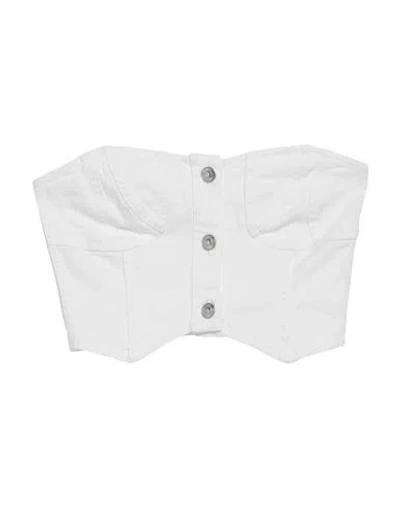 Grifoni Woman Top White Size 6 Cotton, Elastane