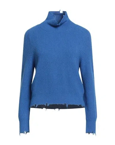 Grifoni Woman Turtleneck Blue Size 6 Cotton, Polyamide