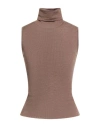 Grifoni Woman Turtleneck Brown Size 8 Virgin Wool