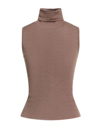 Grifoni Woman Turtleneck Brown Size 8 Virgin Wool