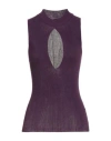 Grifoni Woman Sweater Plum Size 10 Viscose, Polyester In Purple