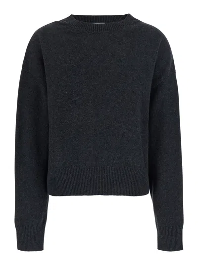 Grifoni Women's Wool Cashmere Crewneck Sweater With Long Sleeves In Grey