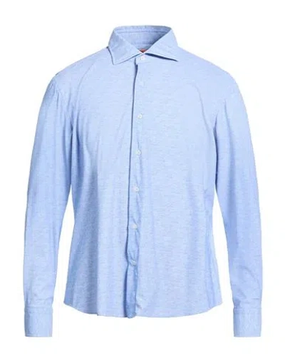 Grigio Man Shirt Azure Size 16 Nylon, Elastane In Blue