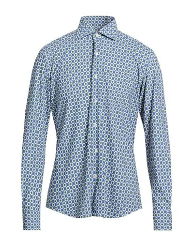 Grigio Man Shirt Blue Size 16 Nylon, Elastane