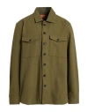 Grigio Man Shirt Military Green Size 16 Cotton In Green