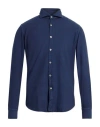 Grigio Man Shirt Navy Size 15 ¾ Cotton In Blue