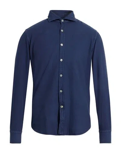 Grigio Man Shirt Navy Size 15 ¾ Cotton In Blue
