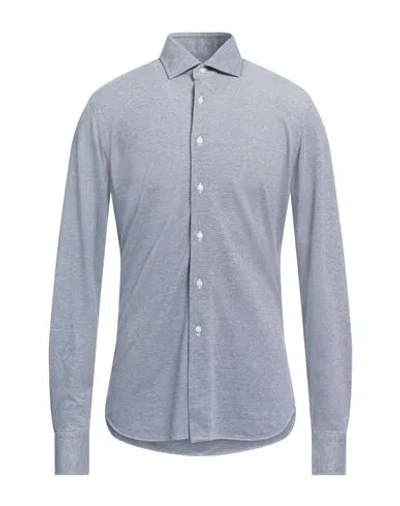 Grigio Man Shirt Navy Size 15 ¾ Cotton, Linen, Polyester