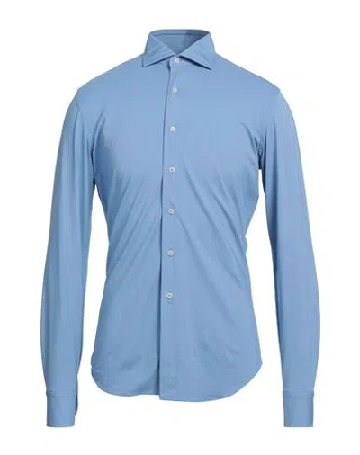 Grigio Man Shirt Sky Blue Size 15 Polyamide, Elastane