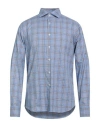Grigio Man Shirt Sky Blue Size 16 Cotton In Blue