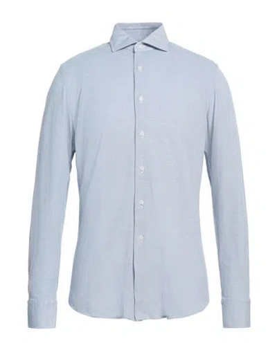 Grigio Man Shirt Sky Blue Size 16 Cotton, Linen, Polyester