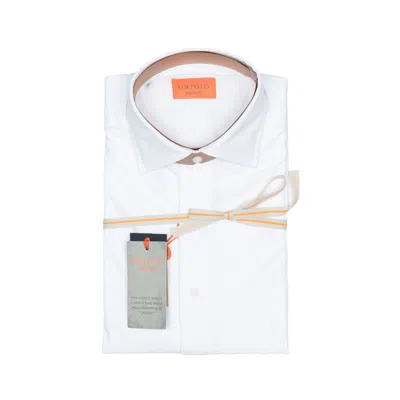 Grigio Shirt Man  Silk Sucher In White