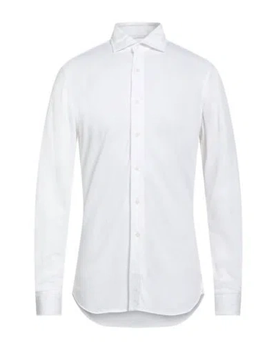 Grigio Washed Man Shirt White Size 17 Cotton, Linen, Polyester