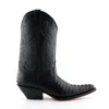 Grinders Black Leather Western Cowboy Boots - Carolina In Black
