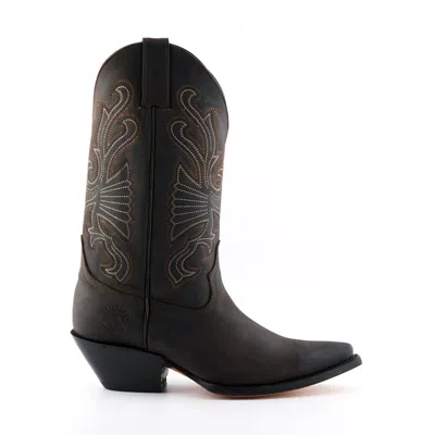 Grinders Brown Leather Western Cowboy Boots-buffalo In Multi