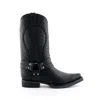 Grinders Mens Black Leather Cowboy Boot-galveston In Black