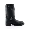 Grinders Mens Black Western Combat Leather Boots- Wild One In Black