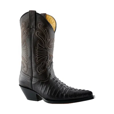 Pre-owned Grinders Mens Carolina Brown Boots Croc Western Cowboy Boots