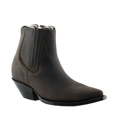 Pre-owned Grinders Mens  Brown Mustang Leather Boots Slip On Cowboy Western Chelsea Ankle
