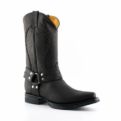 Pre-owned Grinders Mens  Galveston Boots Brown Leather Cowboy Western Pointed Slip On Boot