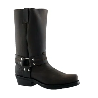 Pre-owned Grinders Renegade Hi Brown Leather Boots Cowboy Western High Unisex Biker Boots