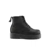 Grinders Unisex Black Leather Ankle Casual Lace Up Boots - Chalie Acs In Black