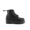 Grinders Unisex Black Leather Ankle Casual Zip Boots - Cameron Acs In Black
