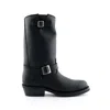 Grinders Unisex Black Smooth Sole Western Leather Boots-rebel In Black