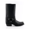 Grinders Unisex Black Western High Leather Boots- Renegade Hi In Black
