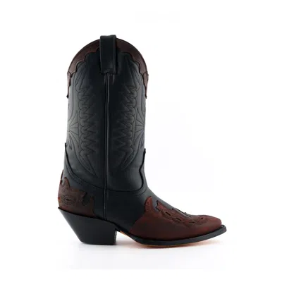 Grinders Unisex Black/burgundy Leather Cowboy Boots-arizona