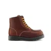 Grinders Unisex Burgundy Leather Western Vintage Indy Boots - Ryan Acs In White