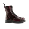 Grinders Unisex Wine Leather Steel Toe Cap Lace Up Boots - Stag Acs In White