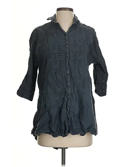 Pre-owned Grizas 3/4 Sleeve Button Down Shirt In Gray