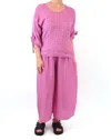 Grizas Silk Textured Tie Detail Blouse In Pink