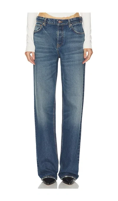 Grlfrnd Bella Cinch Low Rise Boyfriend In Blue