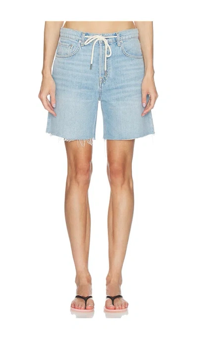 Grlfrnd Bella Cut Off Drawstring In Blue