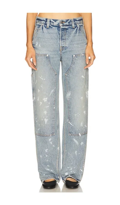Grlfrnd Bella Low Rise Boyfriend Carpenter In Blue