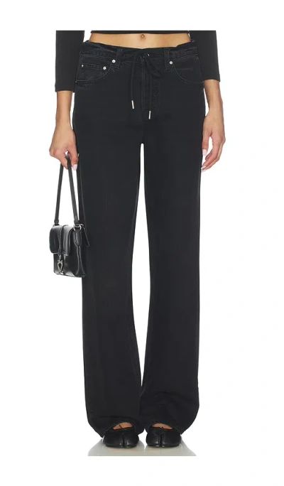 Grlfrnd Bella Low Rise Boyfriend Drawstring In Black