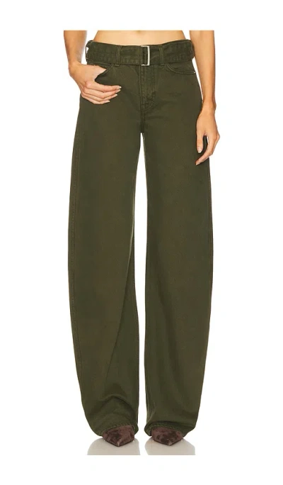 Grlfrnd Belted Austen Low Rise Curve In Green